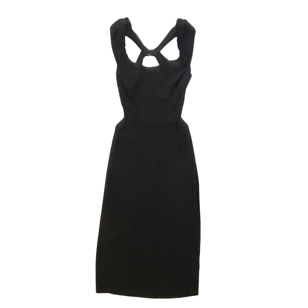 Reformation Open Back Midi Dress - Black - Size S